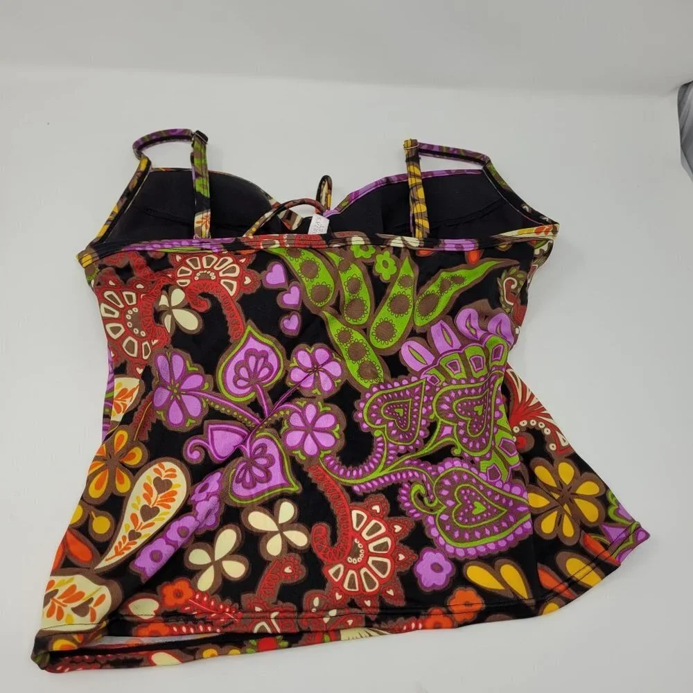 Victoria's Secret Multicolor Paisley Tankini Bathing suit Size 34C Medium - Picture 3 of 12